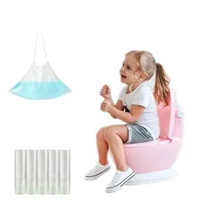 100 Pack Potty Chair Liners with Drawstring, Portable Potty Bags Potty Training Bags Potty Liners, Potty Refill Liners Disposable Potty Liners for Toddlers Kids and Baby