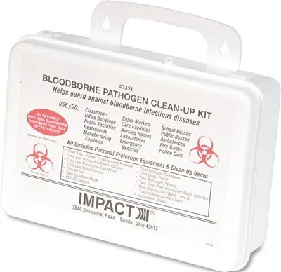 Bloodborne Pathogen Clean-Up Kit In Plastic Case Wall-Mountable