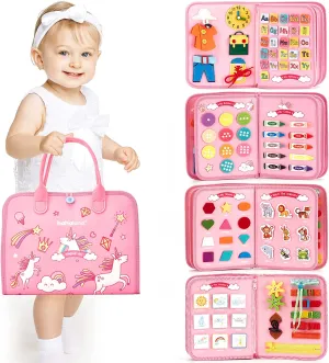 Busy Board Toddlers Travel Toys-Pink