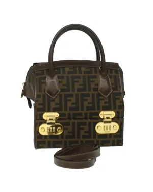 Canvas 2-way Hand Bag in Brown/Black by Fendi