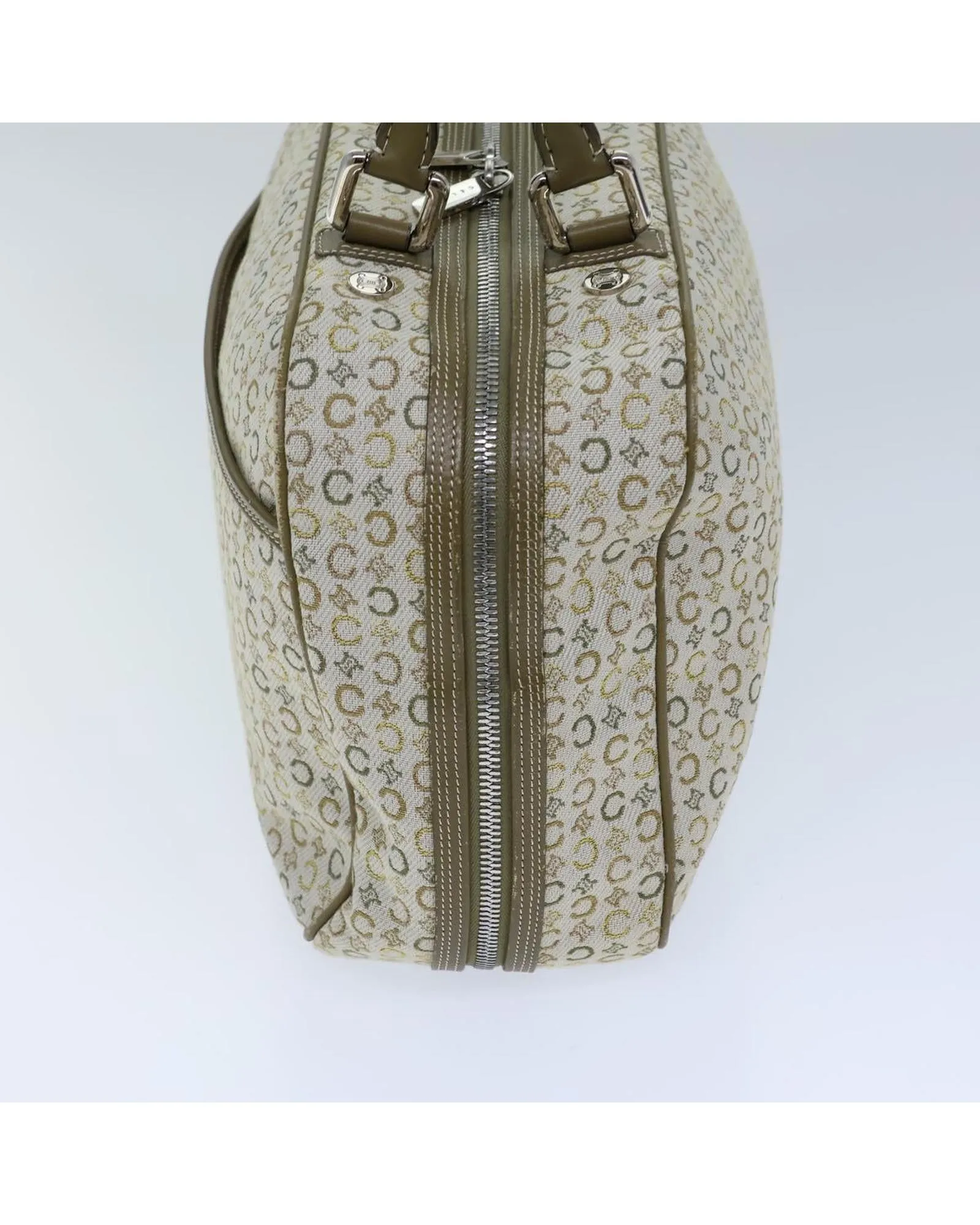 Canvas Celine Hand Bag with Macadam Print in Khaki