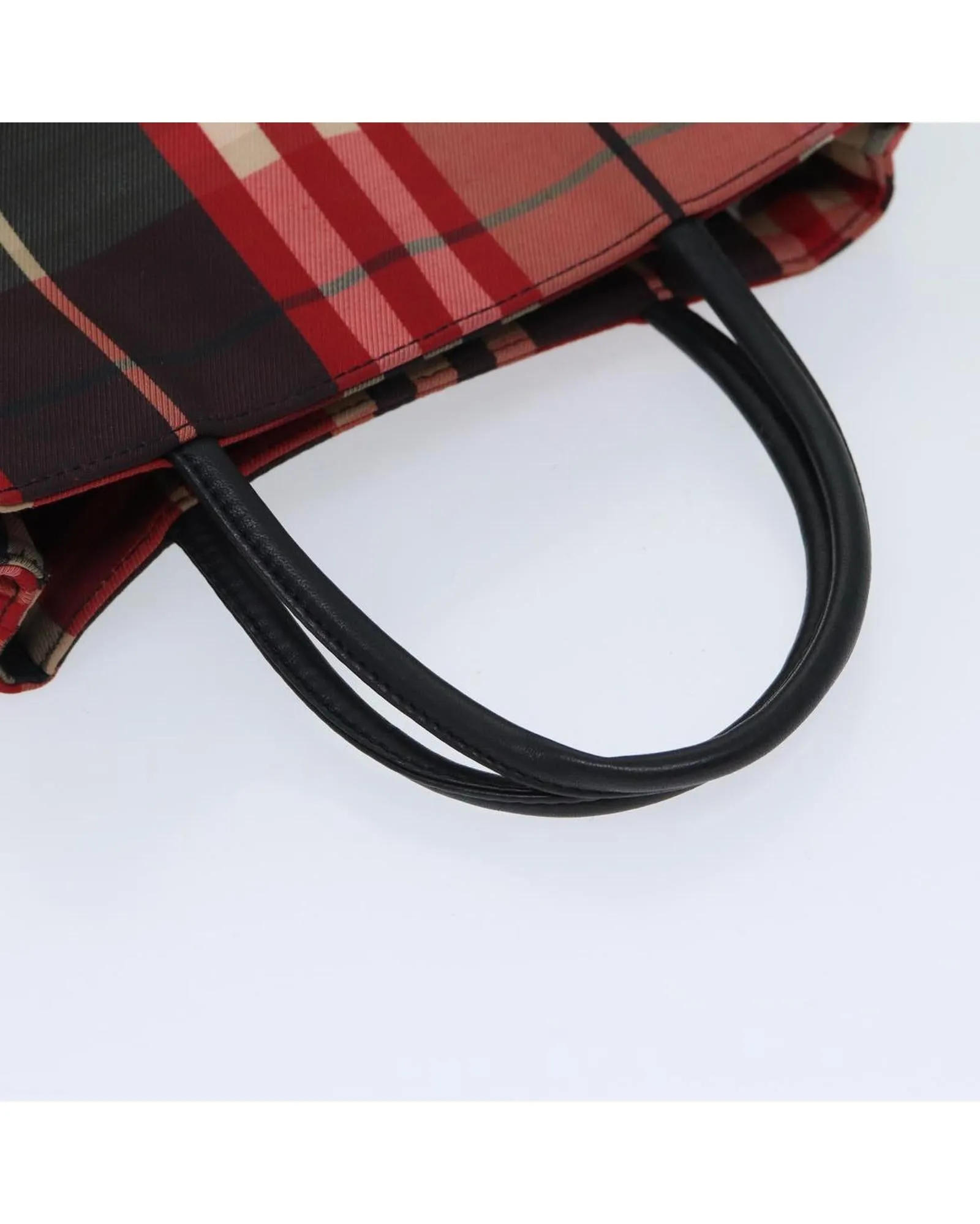 Canvas Nova Check Hand Bag in Red and Black