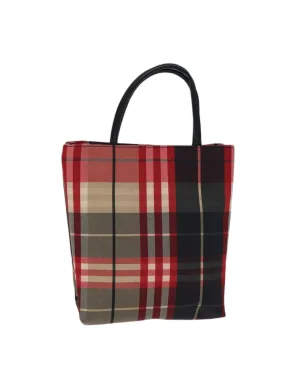 Canvas Nova Check Hand Bag in Red and Black