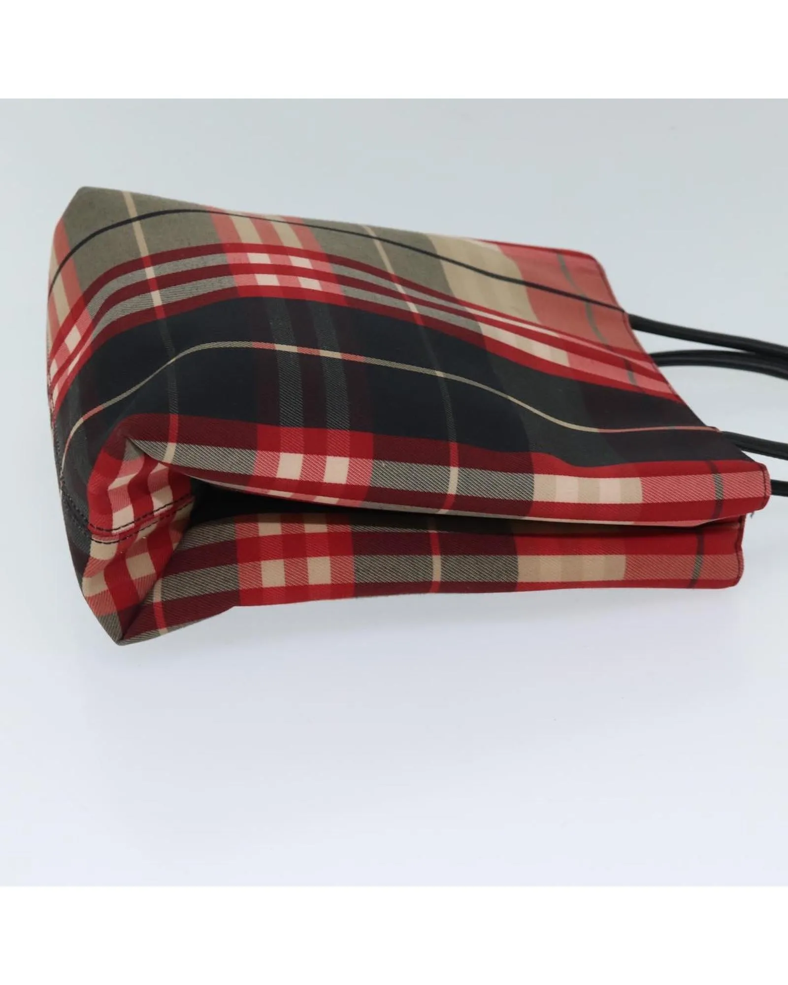 Canvas Nova Check Hand Bag in Red and Black