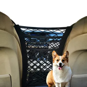 Dog Car Net Barrier with Auto Safety Mesh Organizer