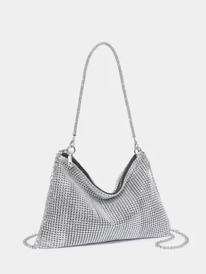 Glittering Rhinestone Chain Hobo Bag