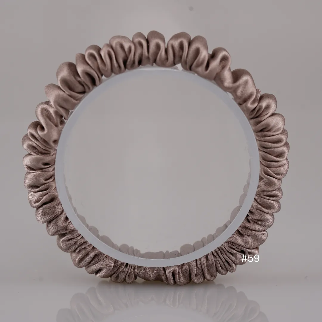 Light taupe silk scrunchies mini