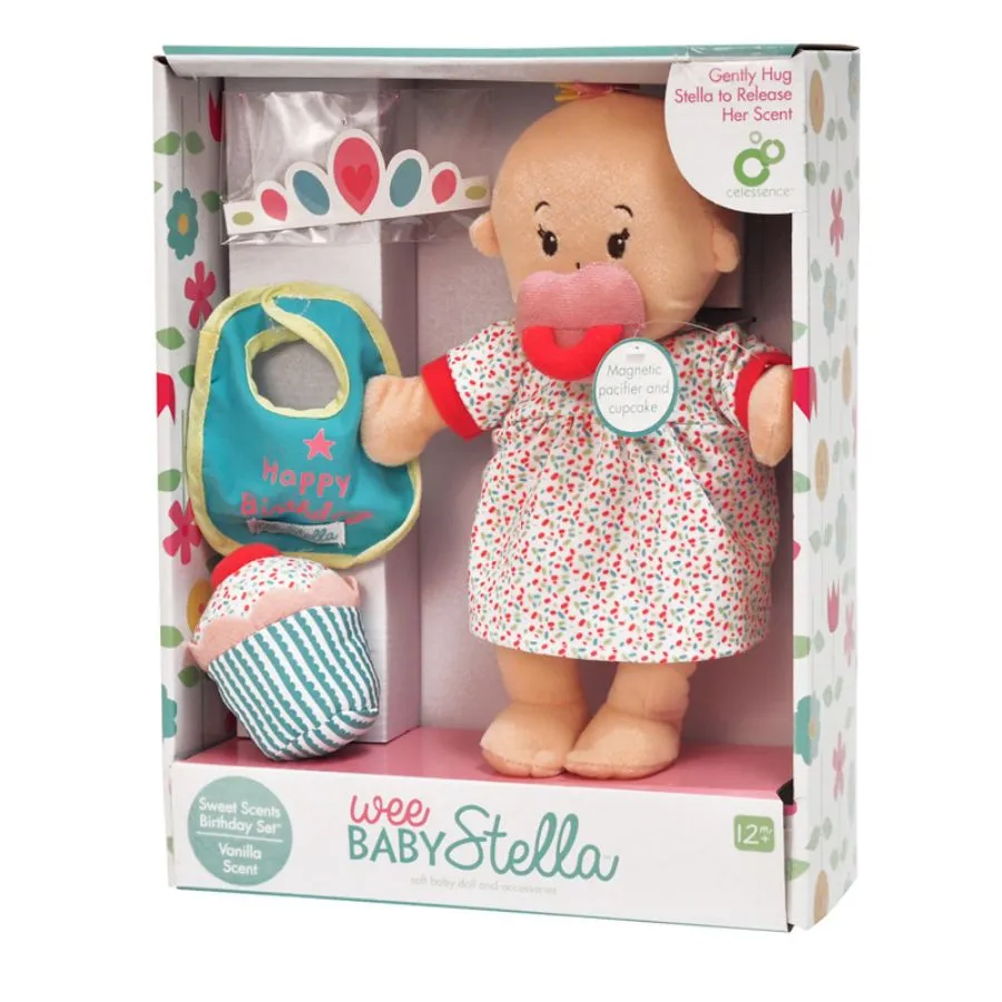 Manhattan Toy  - Wee Baby Stella Sweet Scents Birthday Soft Doll Set