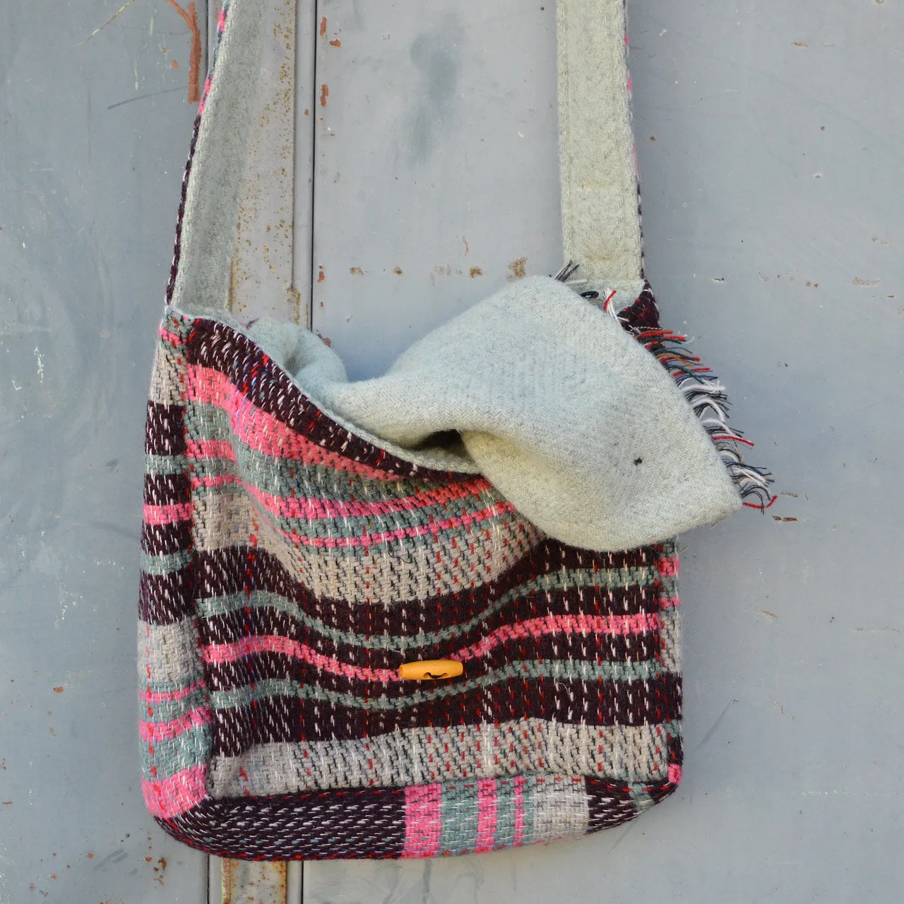 Messenger Bag 100% Recycled Wool Shoulder Satchel