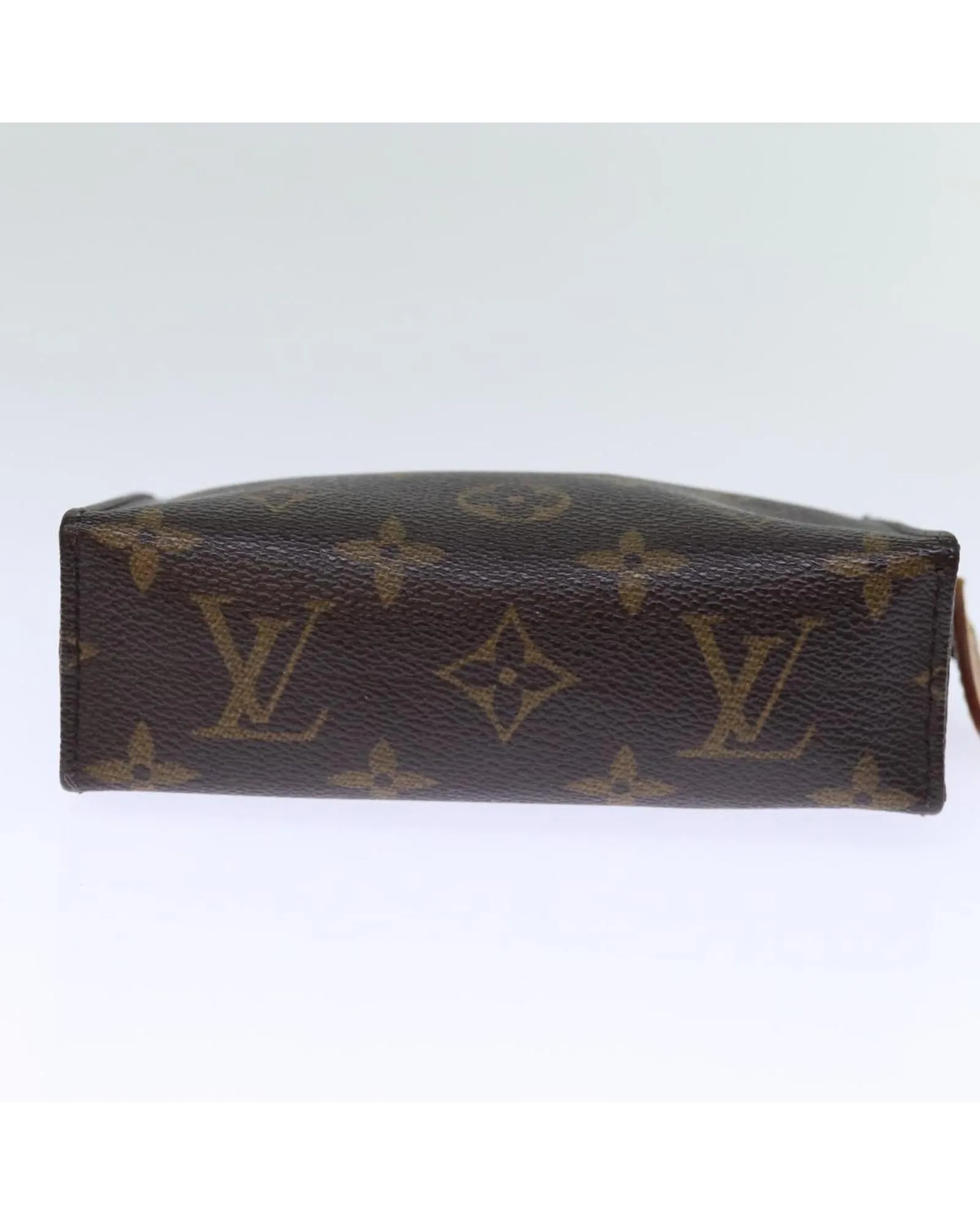 Monogram Canvas Pouch with Metal Fittings and Inner Pocket