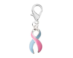 Pink & Blue Ribbon Hanging Charms