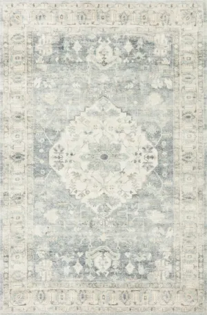 Rosette Rug in Denim & Fog