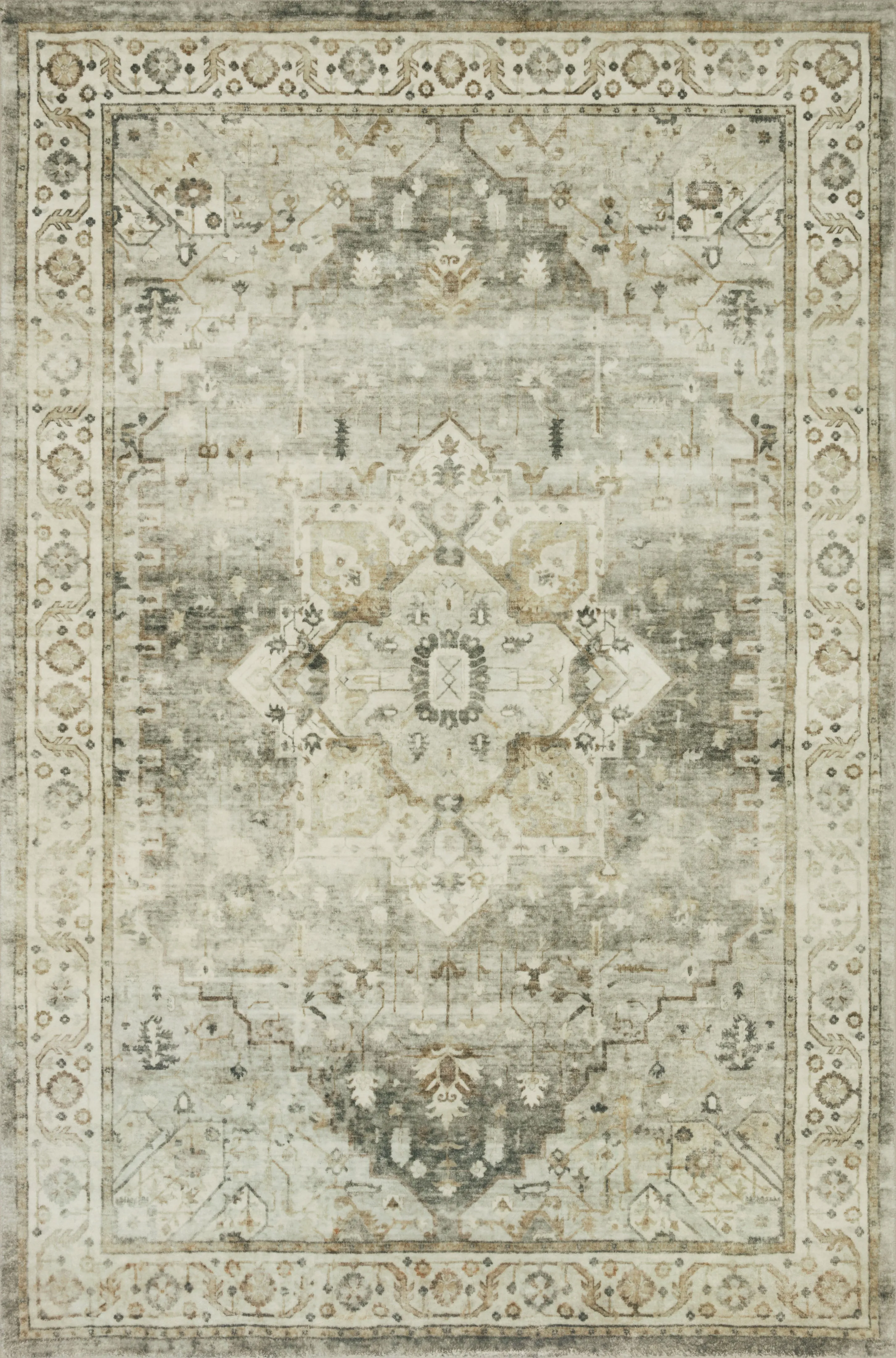 Rosette Rug in Sage & Beige